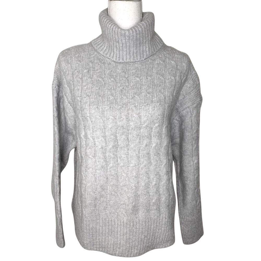 Zara‎ Women Knit Turtleneck Sweater Size Large Light Gray